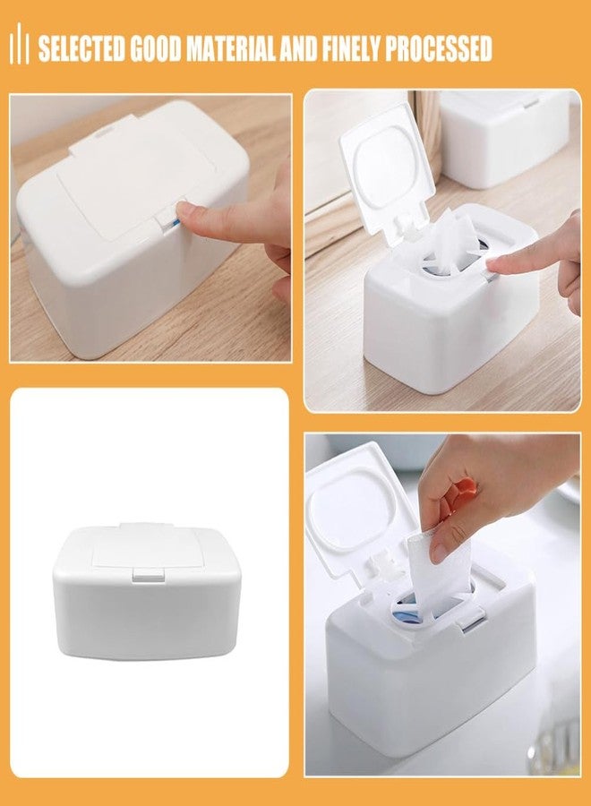 BESPORTBLE 3Pcs Wipe Storage Box White Plastic Wipes Dispenser with Button for Living Room Bedroom Nursery Large Capacity Wet Tissue Holder - Image 4